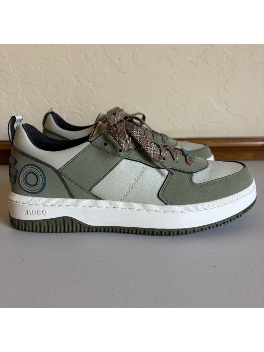 Hugo Boss Kilian Tenn Court Sneakers Grey Olive Men's US 8